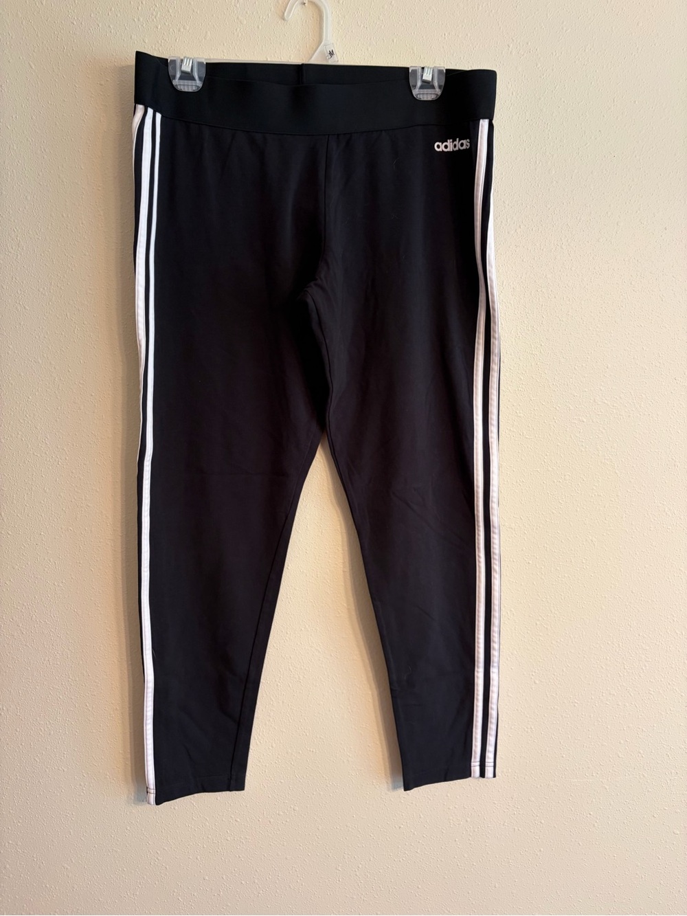 adidas Black Side-Stripe Athletic Leggings